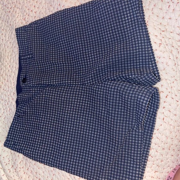 Sacai Womens Shorts Size Medium Blue Checked Pockets Lined Classic New - Picture 12 of 16